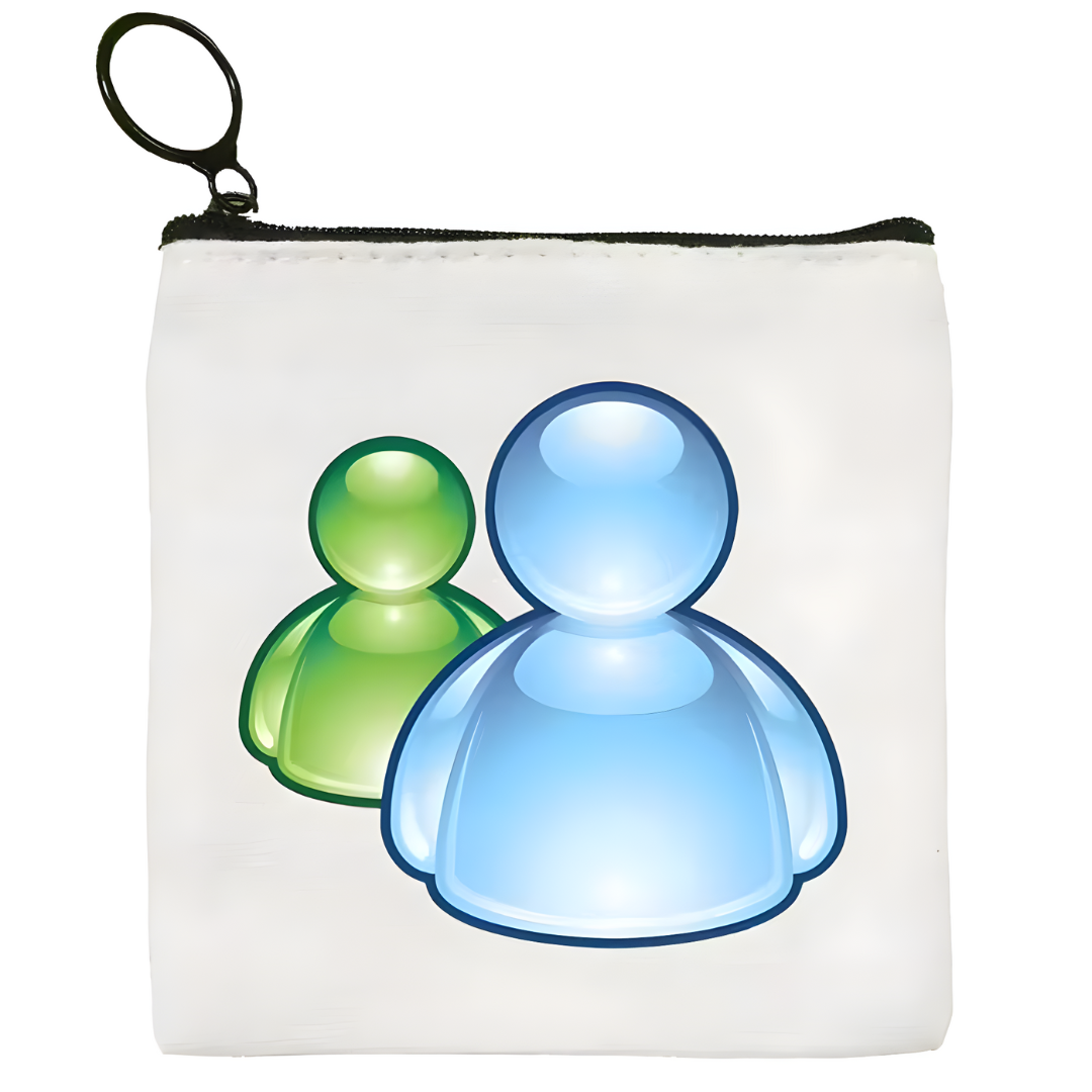 Monedero con diseño de avatares de MSN Messenger retro